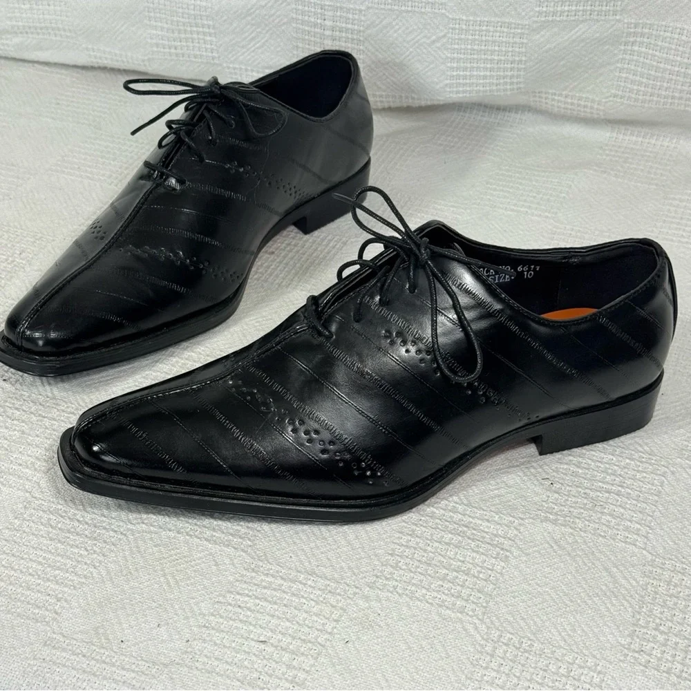 Antonio Cerrelli Elite Croc Print Shoes Men’s Black Dress Shoes‎ size 10